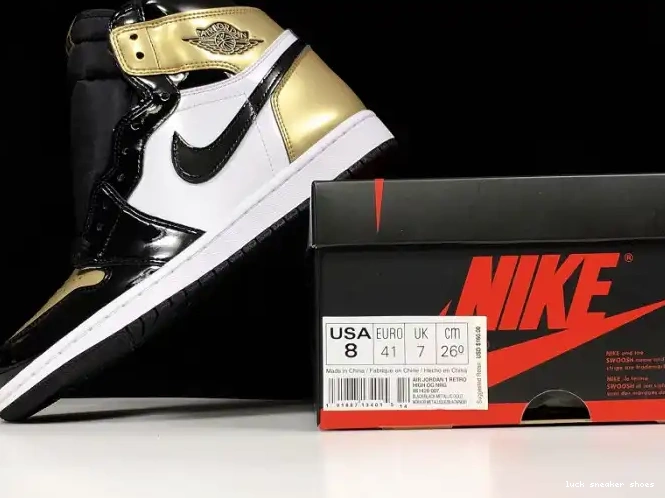Reps LUCY Retro 1 861428-007 Jordan High Air Glod Toe 0514